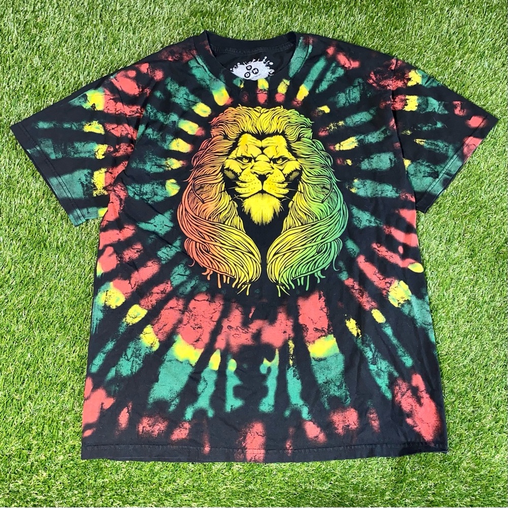 ODM Lions Head Reggae Bob Marley T Shirt Large (H)